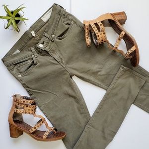 rag & bone The Skinny Jeans Olive Fatigue Wash 28